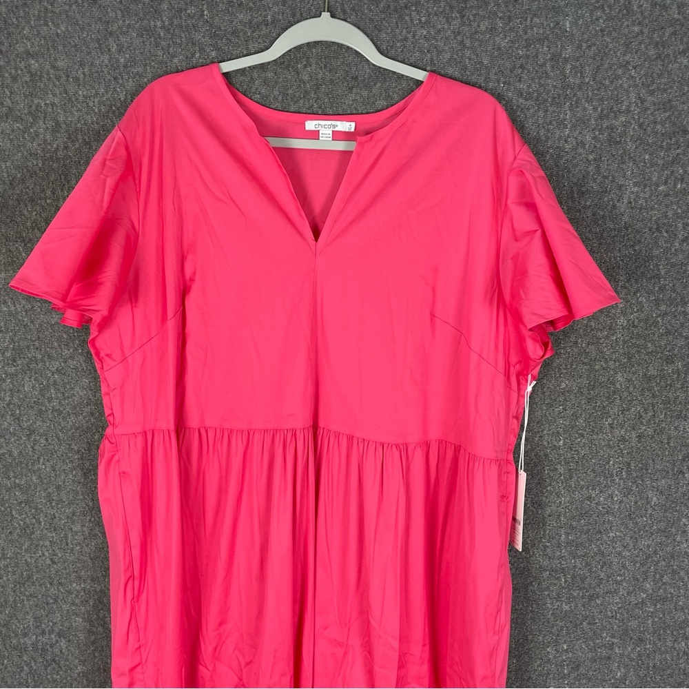 Chico's Women's Size XXL Pink Prairie Cottage Peasant Boho Maxi Tiered Dress NWT - Picture 2 of 11